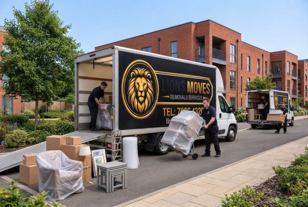 Same Day Removals van arriving for a home move