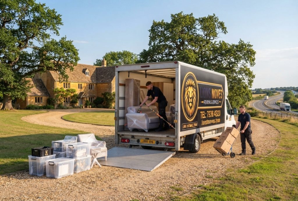 Moving professionals preparing belongings for Long Distance Removals